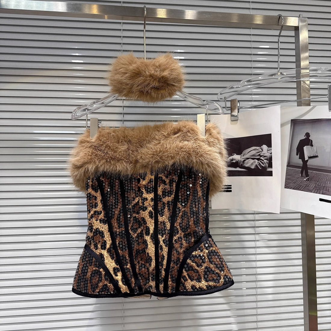 Leopard Print & Faux Fur Three Piece Set - Festigal