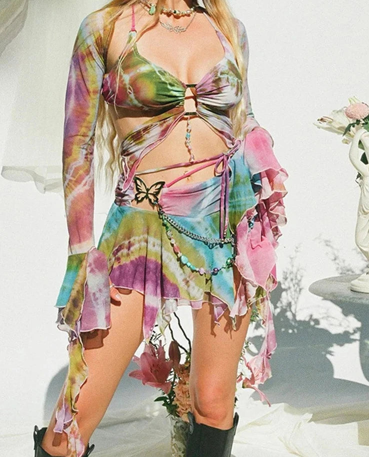 Butterfly Tie Dye Three Piece Set - Festigal