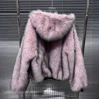 Reversible Black & Pink Fur Jacket