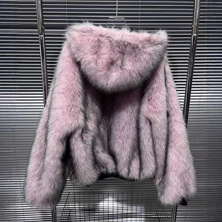 Reversible Black & Pink Fur Jacket - Festigal
