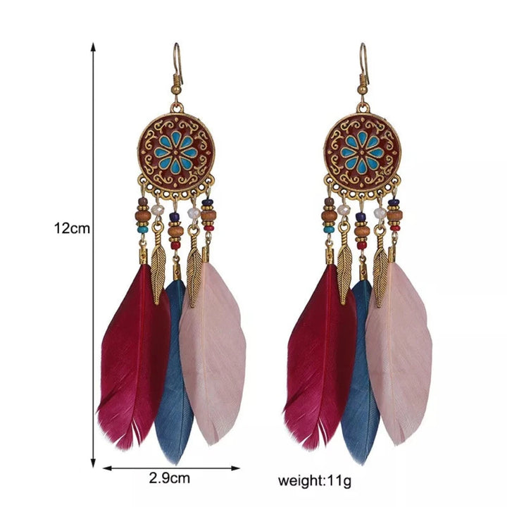 Boho Long Feather Earrings - Festigal