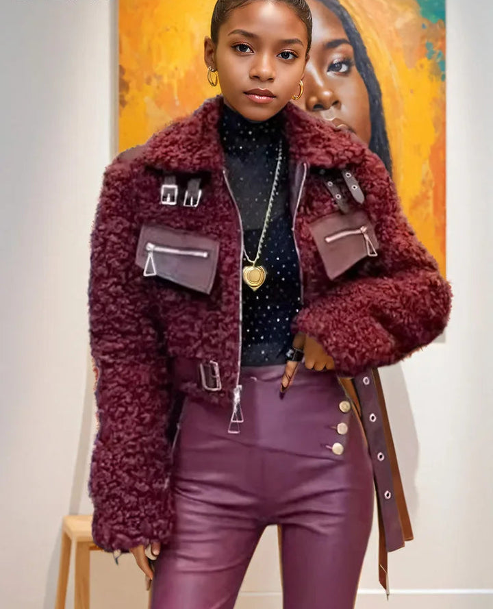 Faux Lambswool Cropped Jacket - Festigal