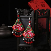 Bohemian Floral Beaded Tassel Earrings - Festigal
