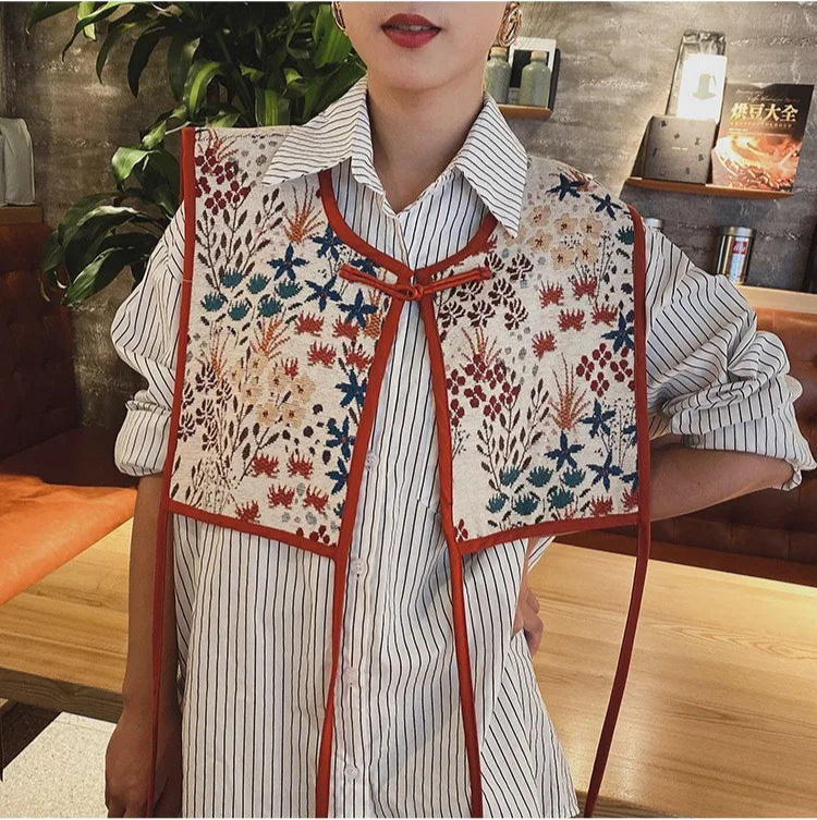 Embroidered Cropped Waistcoat - Boho Festival Layer