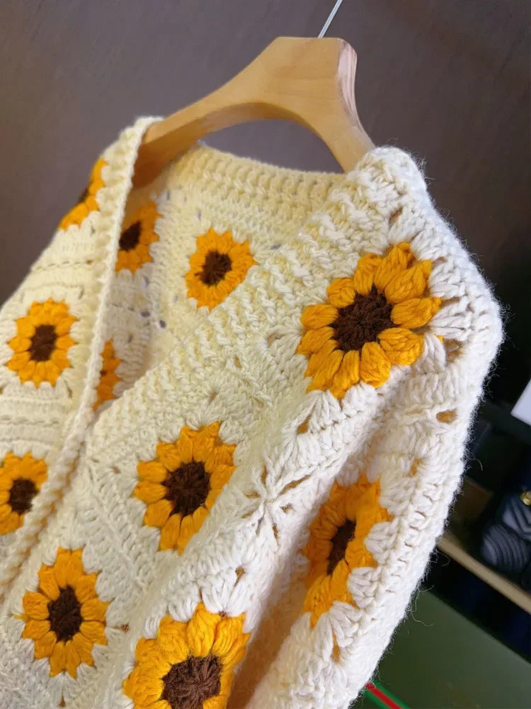 Crochet Sunflower Cardigan - Festigal
