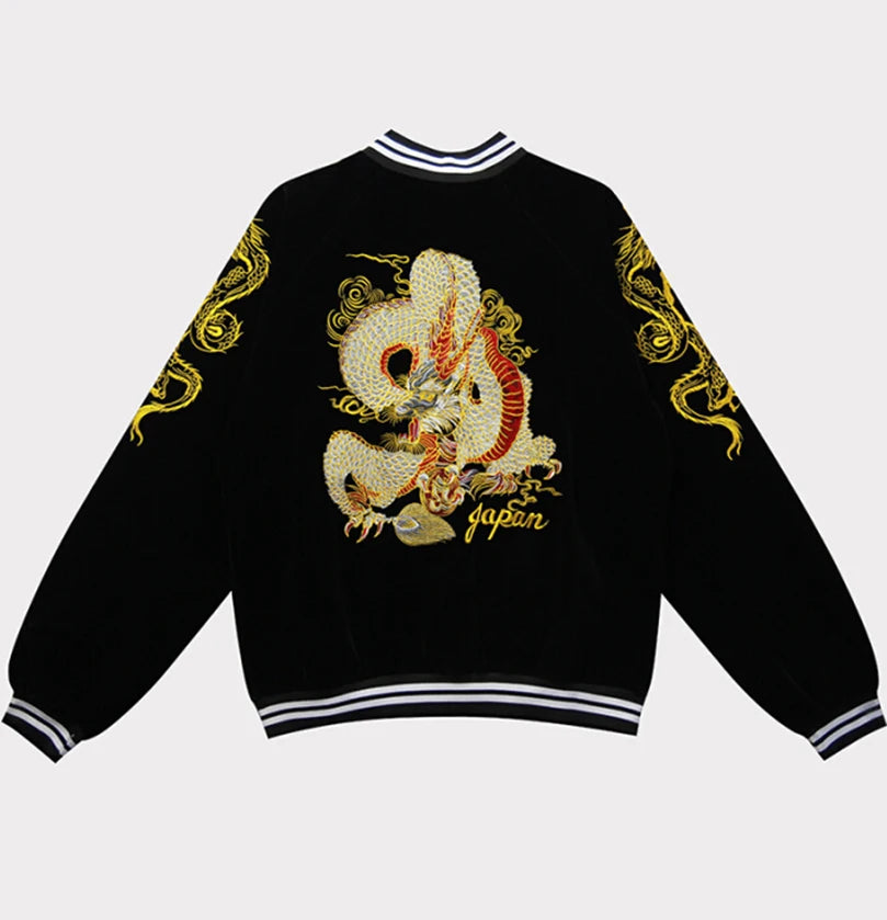 Men's Embroidered Japanese Dragon Jacket