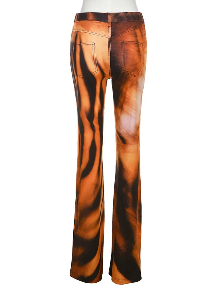 Tiger Face Flared Pants