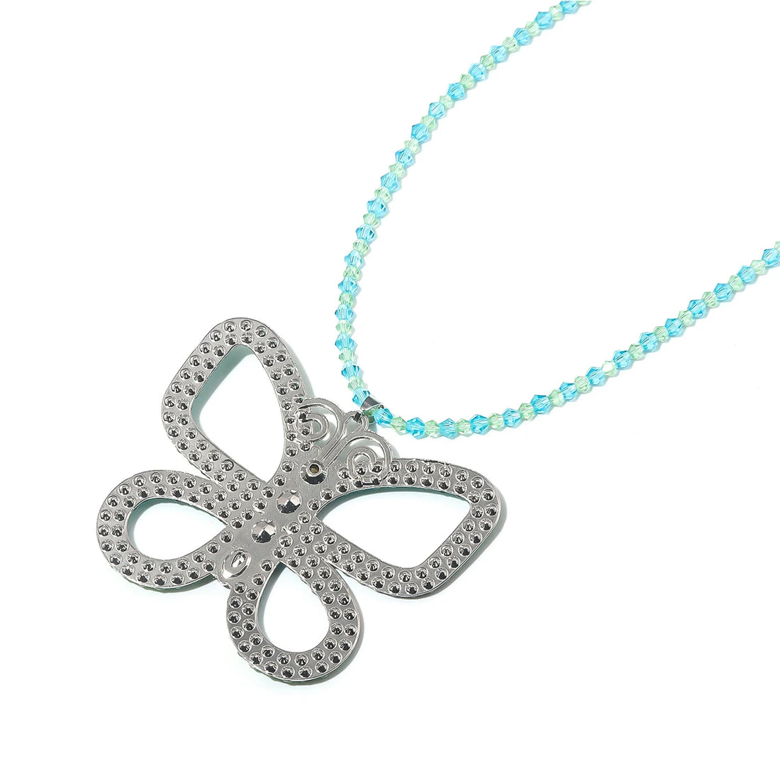 Rhinestone Butterfly Necklace - Festigal