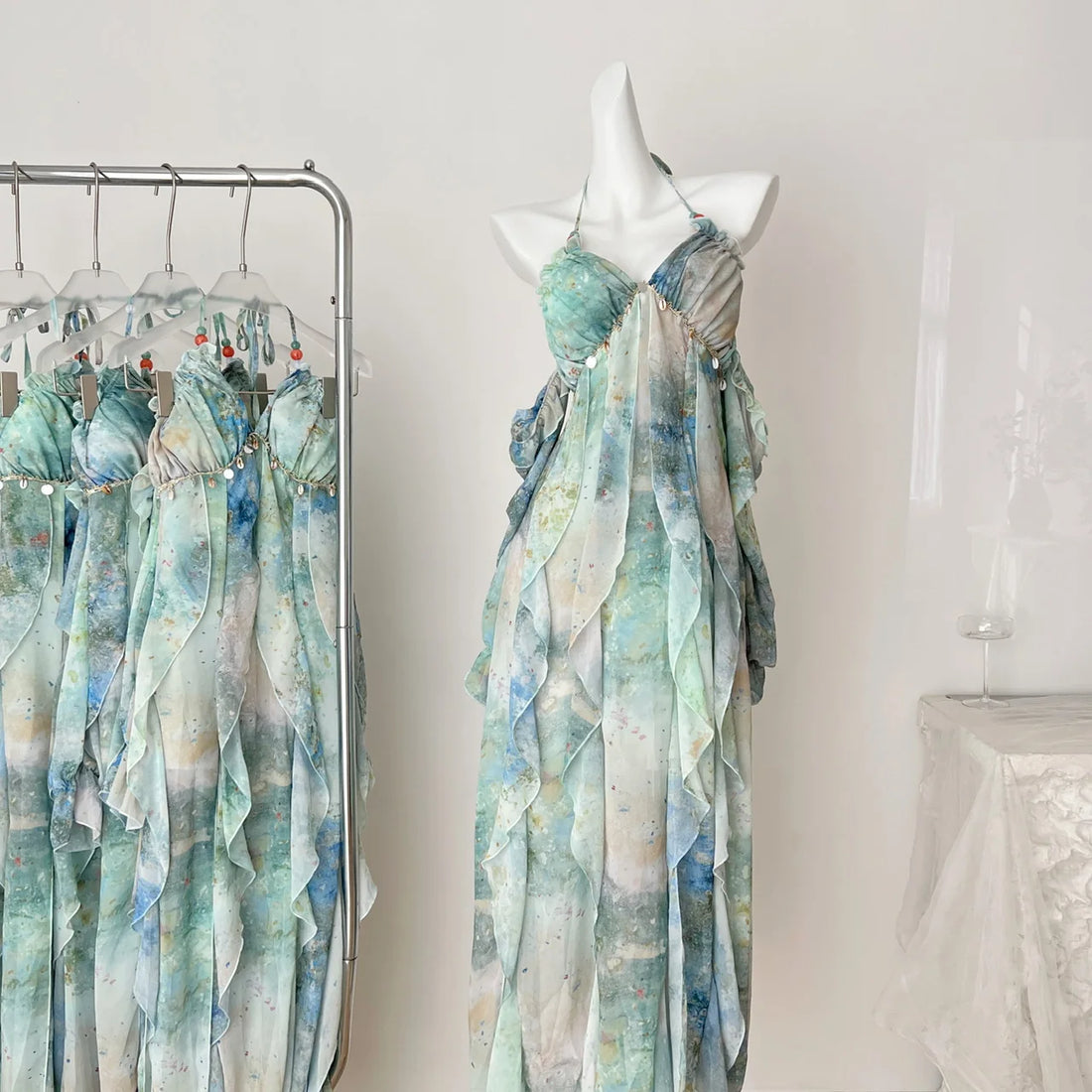 Beach Ruffle Maxi Dress