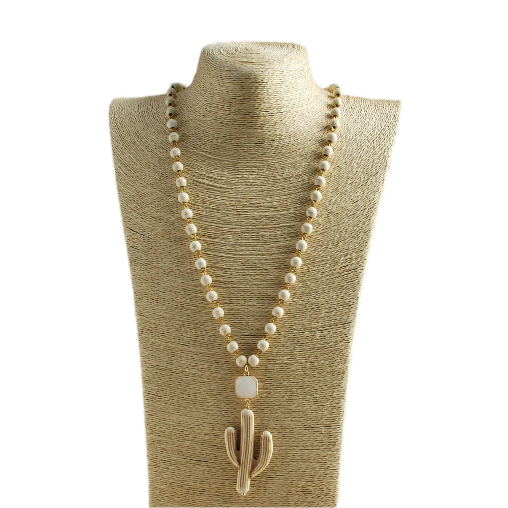 Beaded Cactus Necklace