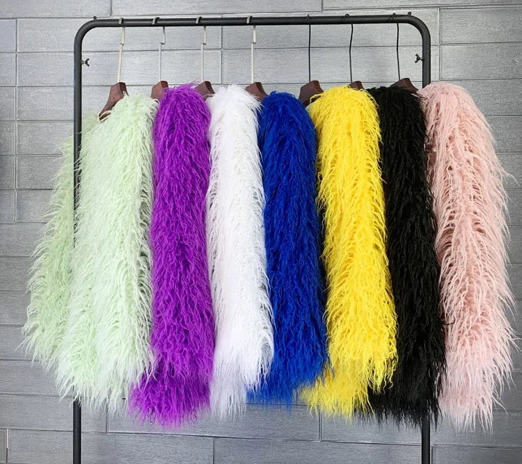 Faux Mongolian Fur Jacket - Festigal