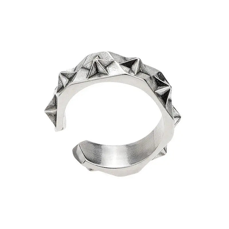 Sterling Silver Star Ring - Adjustable Unisex Festival Jewellery