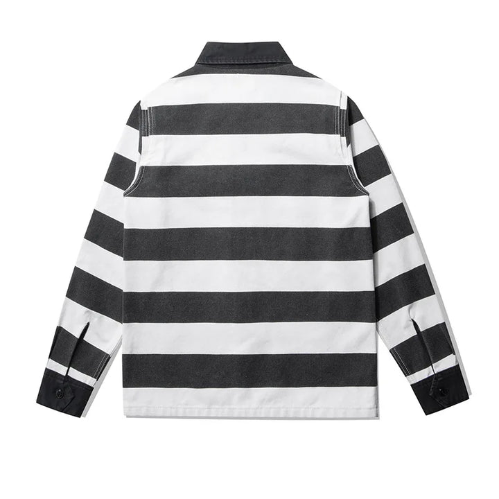 Monochrome Striped Canvas Jacket