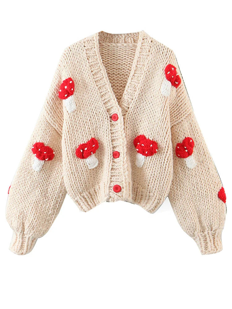 3D Mushroom Cardigan