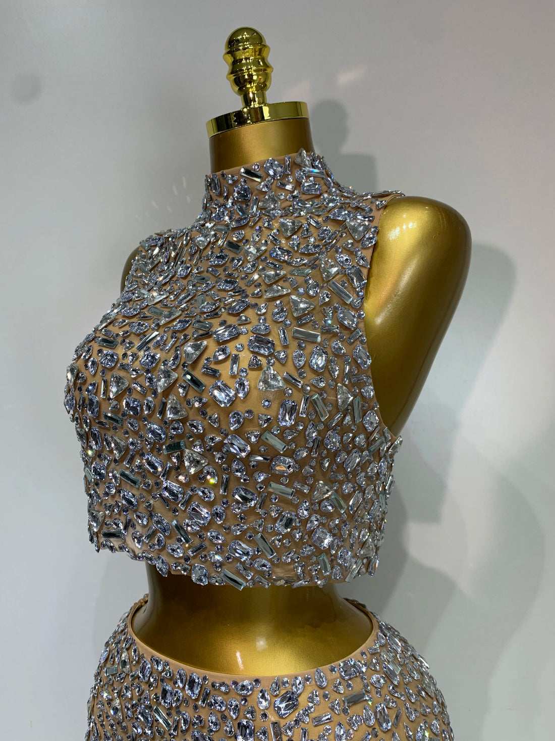 Rhinestone Tank Top & Mini Skirt Set