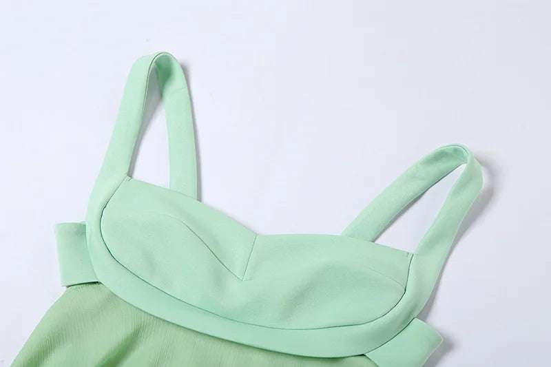 Mint Cut Out Ruffle Dress - Festigal