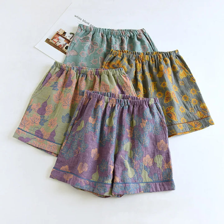 Vintage Style Cotton Woven Shorts - Festigal