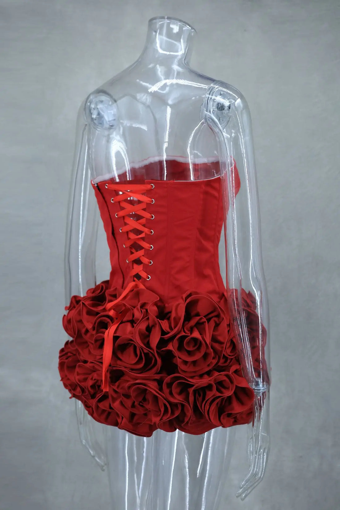 Red Corset & Mini Ruffle Skirt Two Piece Set - Festigal