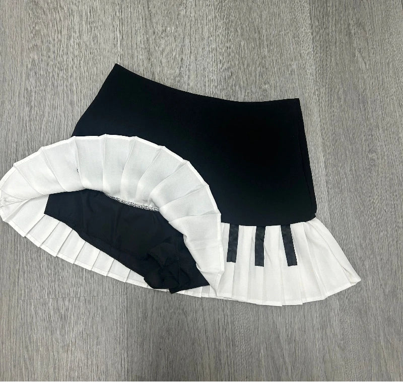 Piano Pleated Mini Skirt for Music Lovers - Festigal Fashion
