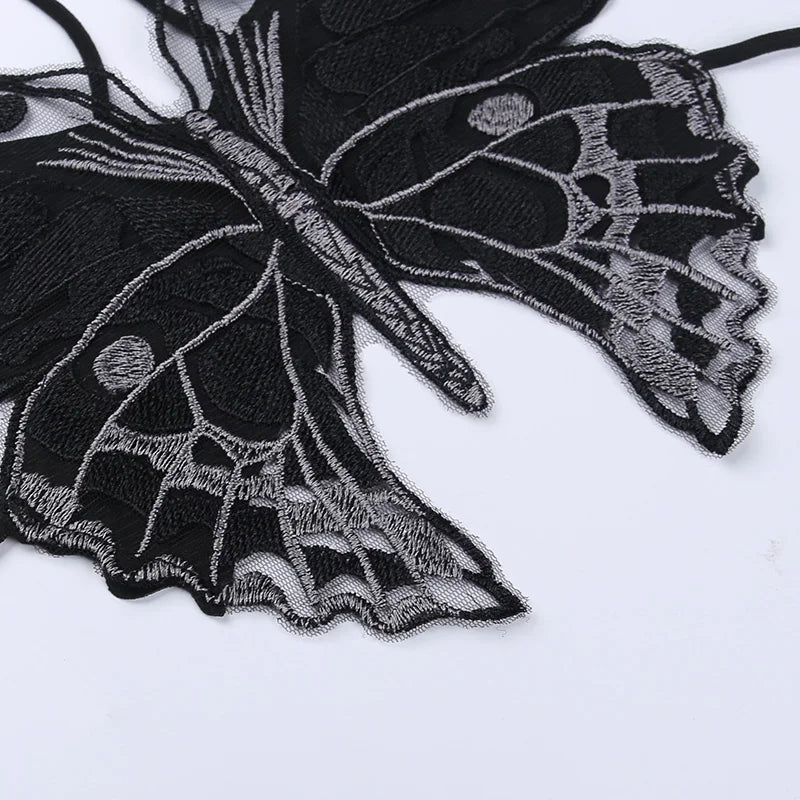 Gothic Butterfly Crop Top - Festigal