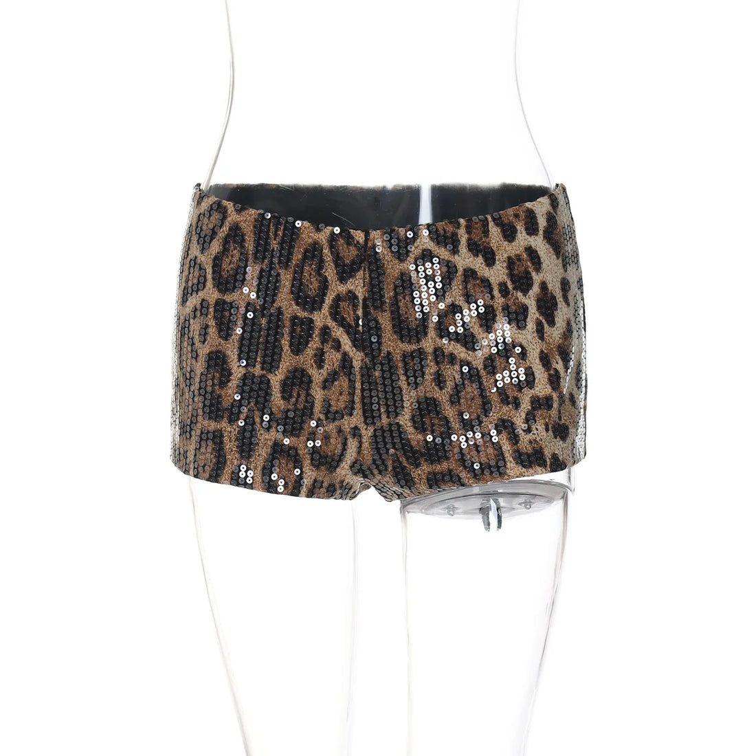 Leopard Print Sequin Hot Pants - Festigal