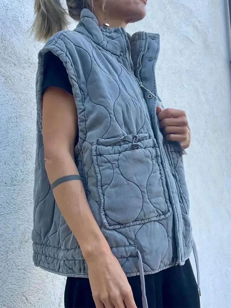 Grey Quilted Gilet - Festigal