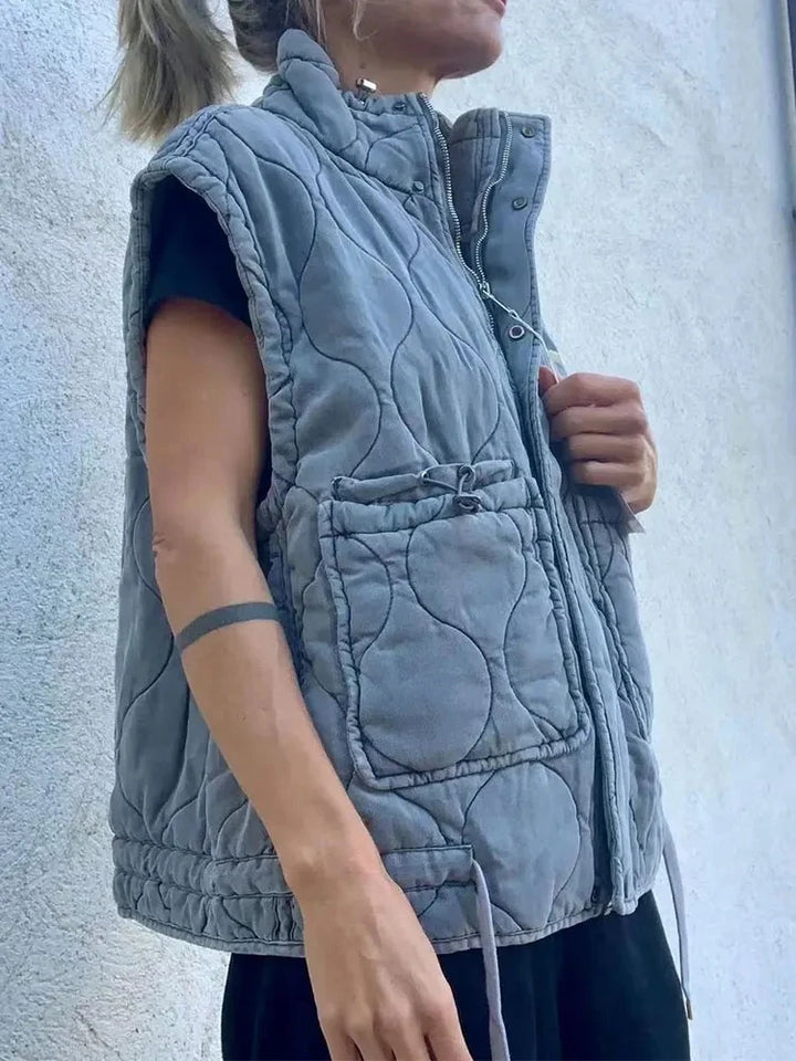 Grey Quilted Gilet - Festigal
