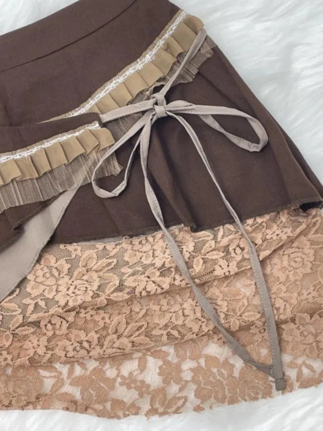 Asymmetrical Multi-Layered Mini Skirt - Festigal