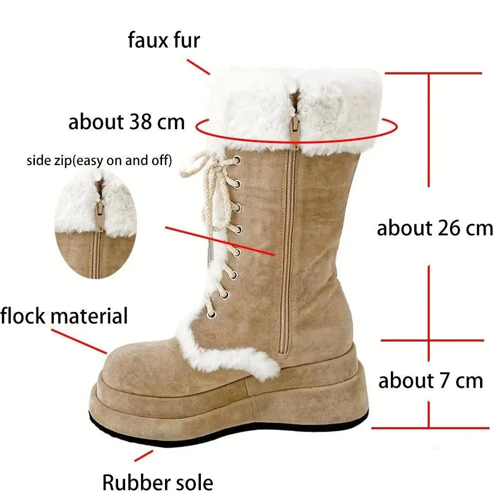 Khaki Platform Snow Boots - Festigal