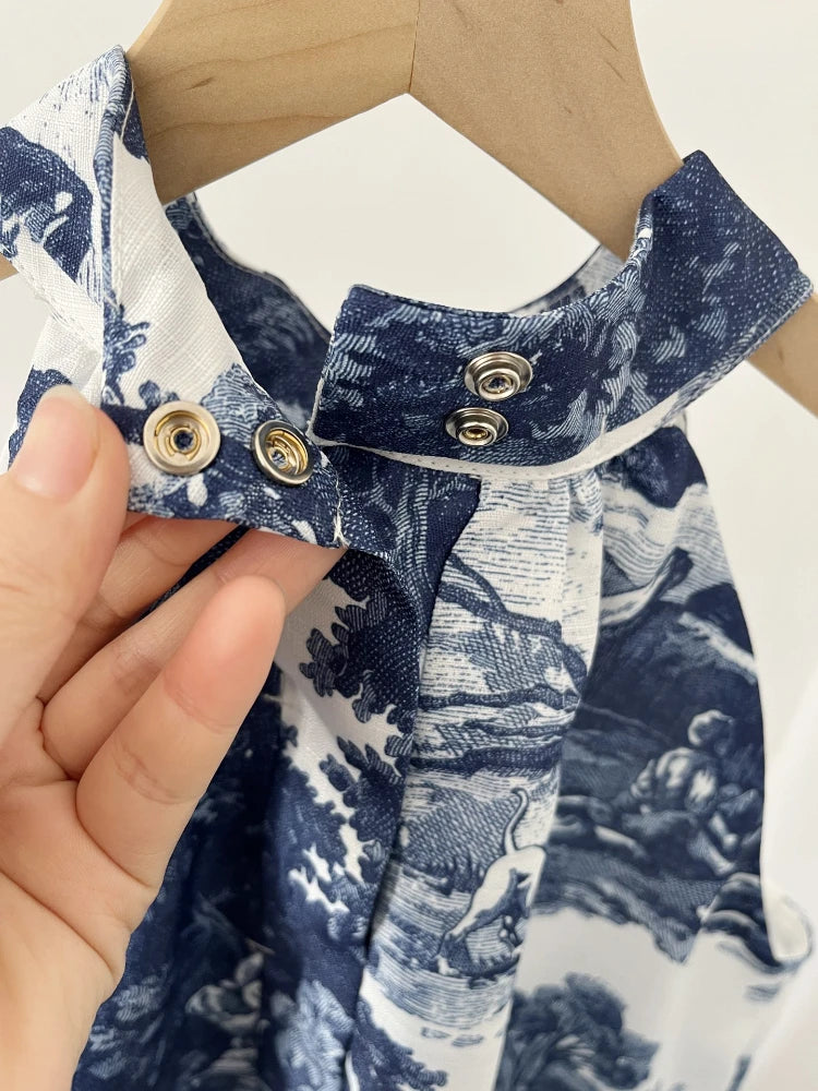 Halter-neck Landscape Midi Dress - Festigal