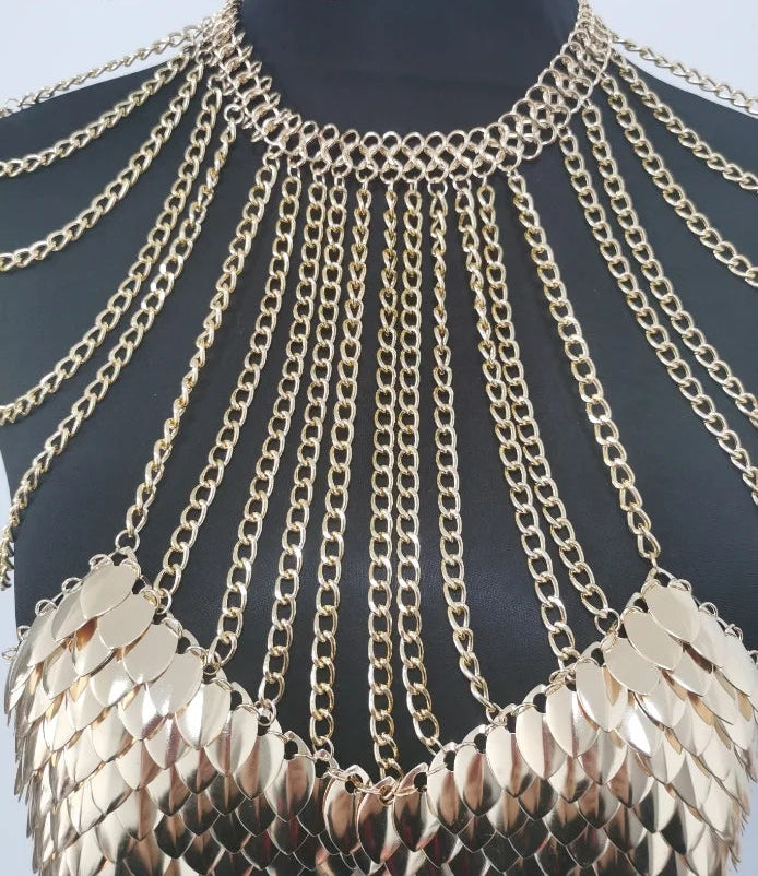 Mermaid Scale Chain Bra - Festigal