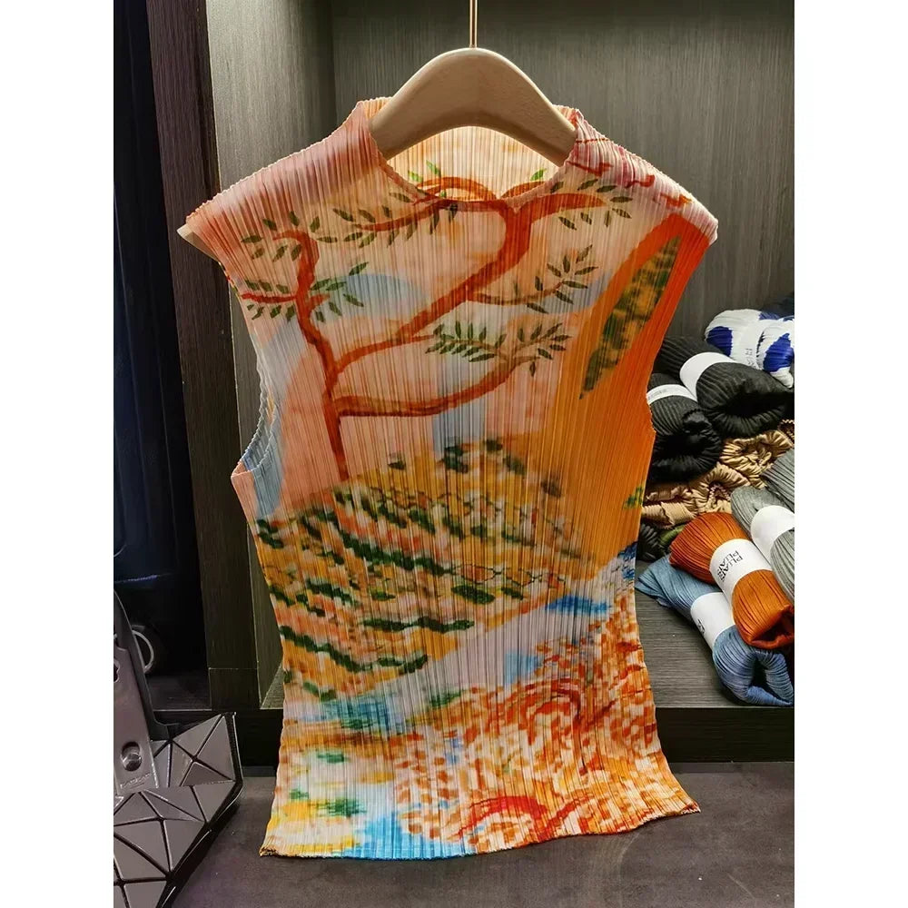 Chinese Pleated Tank Top - Festigal