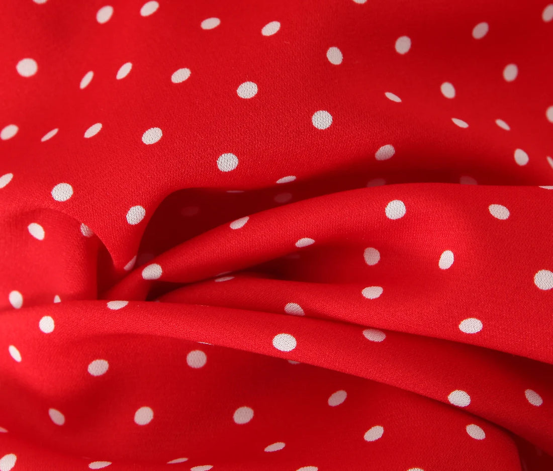 Polka Dot Lace Trim Dress - Festigal