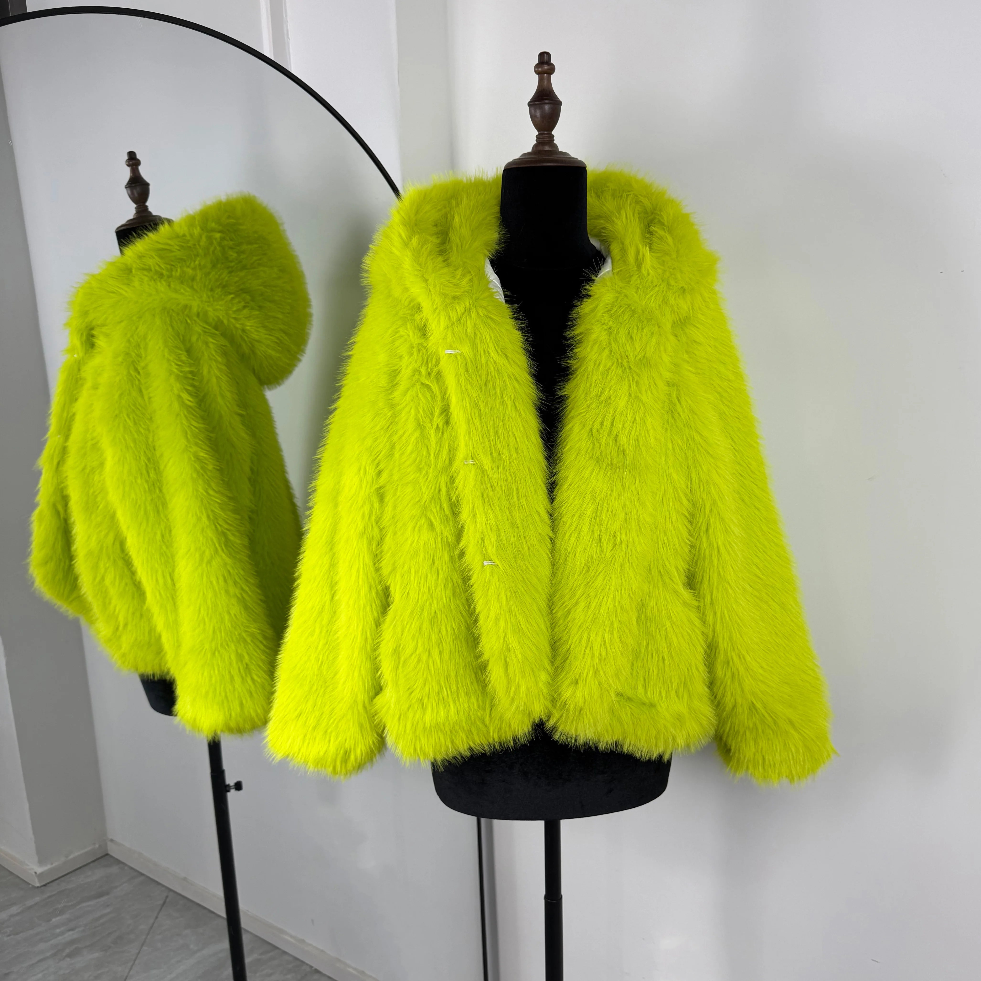 Cropped Faux Fur Bomber Jacket