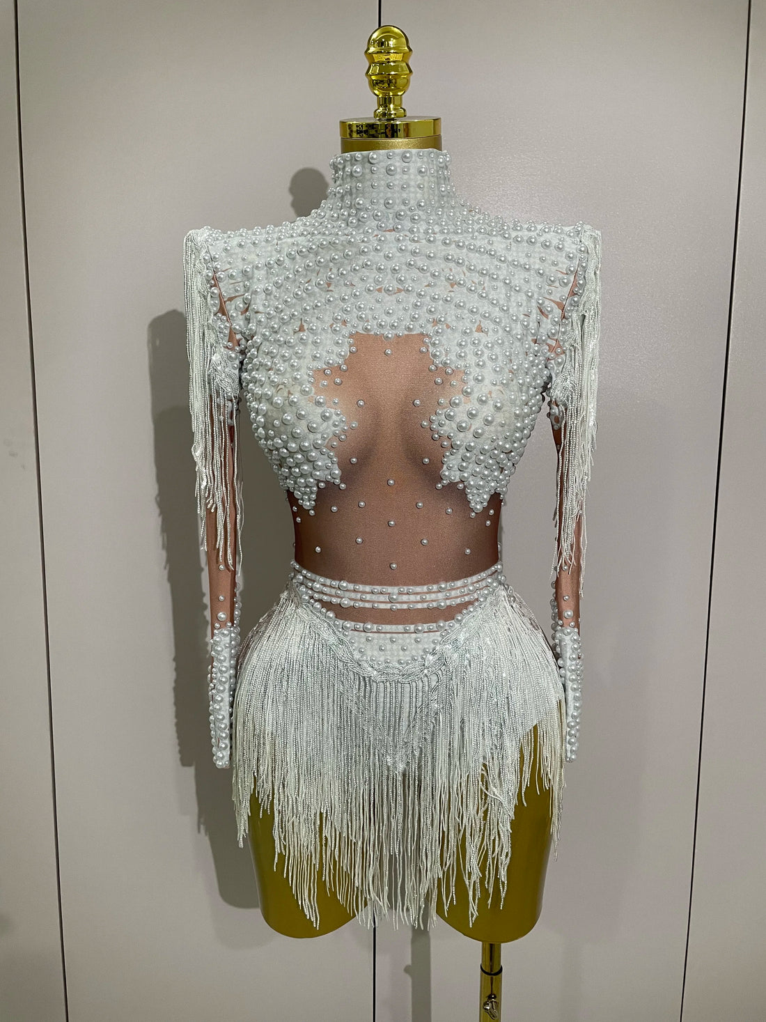 Rhinestone Tassel Bodysuit - Festigal