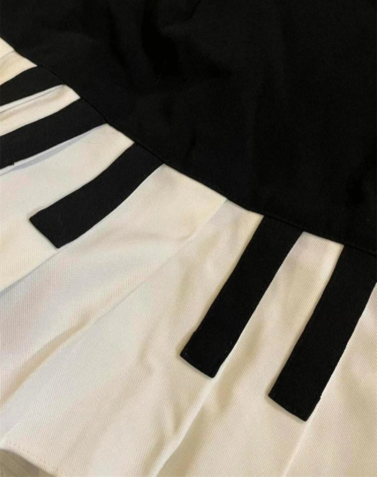 Piano Pleated Mini Skirt for Music Lovers - Festigal Fashion