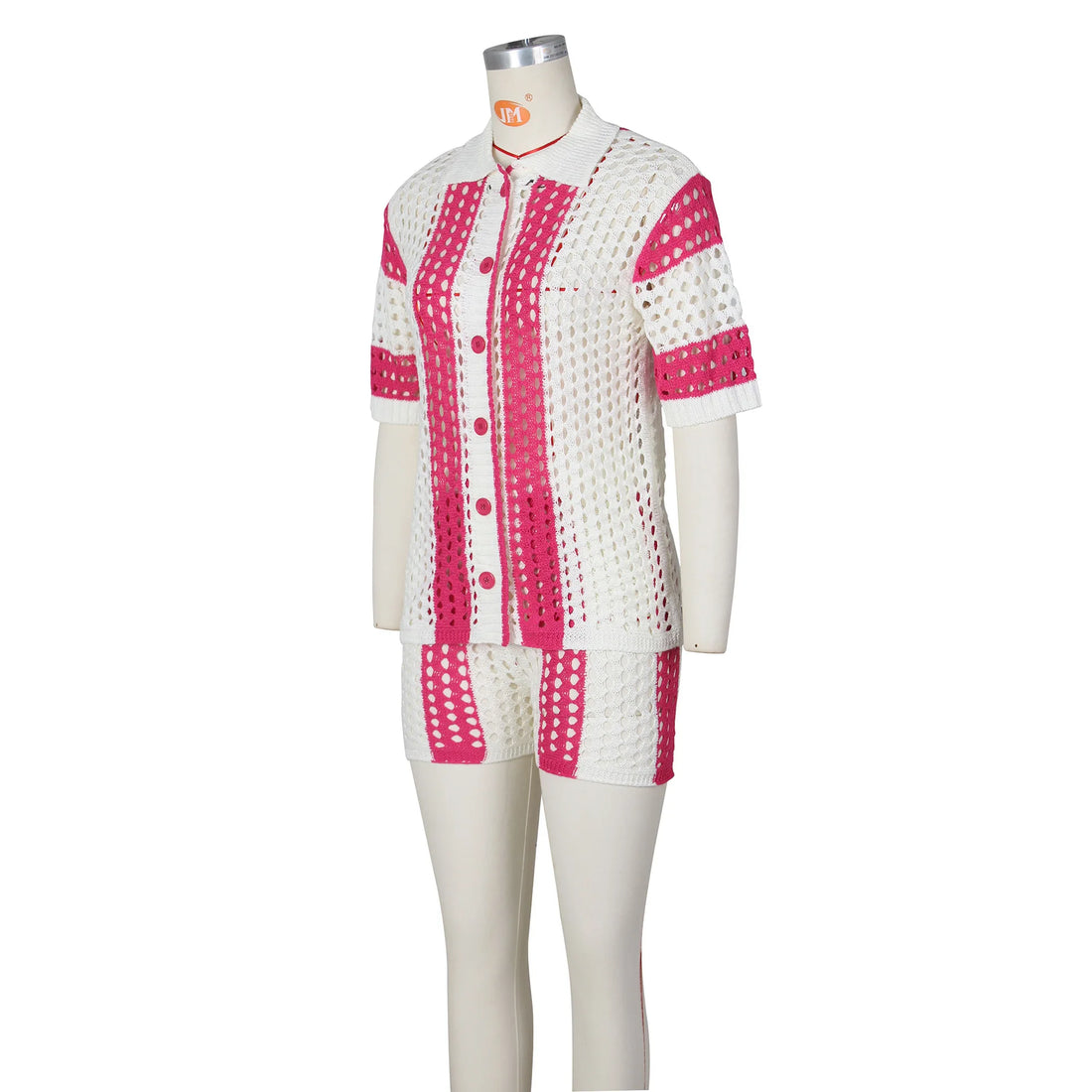 Striped Hollow Out Two-Piece Set - Festigal