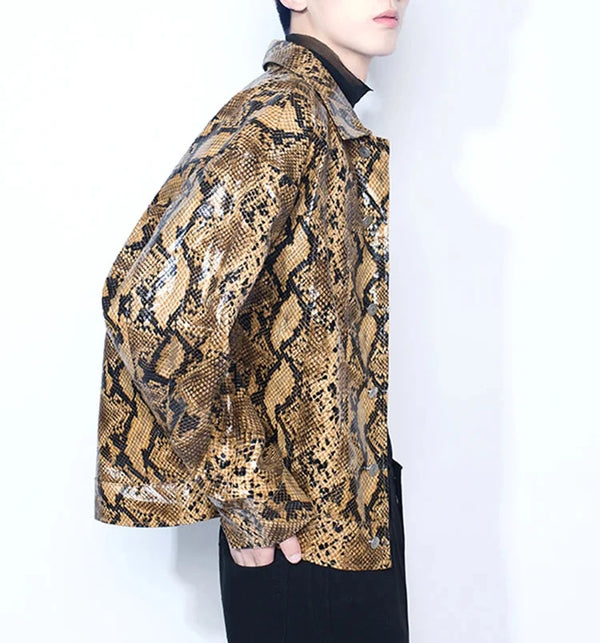 Faux Leather Men’s Snakeskin Jacket