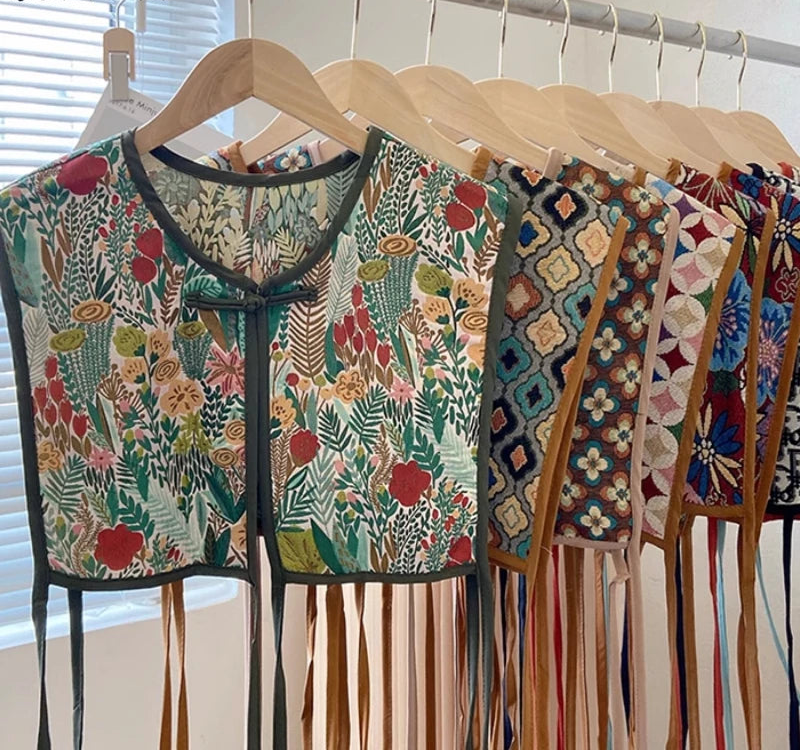 Embroidered Cropped Waistcoat - Boho Festival Layer