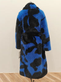 Faux Mink Fur Contrast Coat