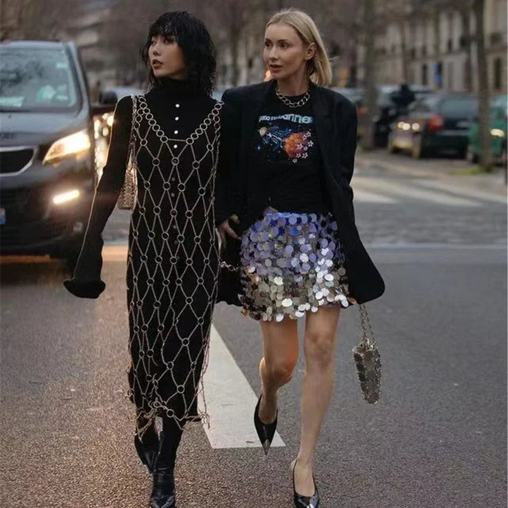 The Hollow Out Chain Dress - Festigal