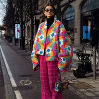 Rainbow & Flower Padded Jacket