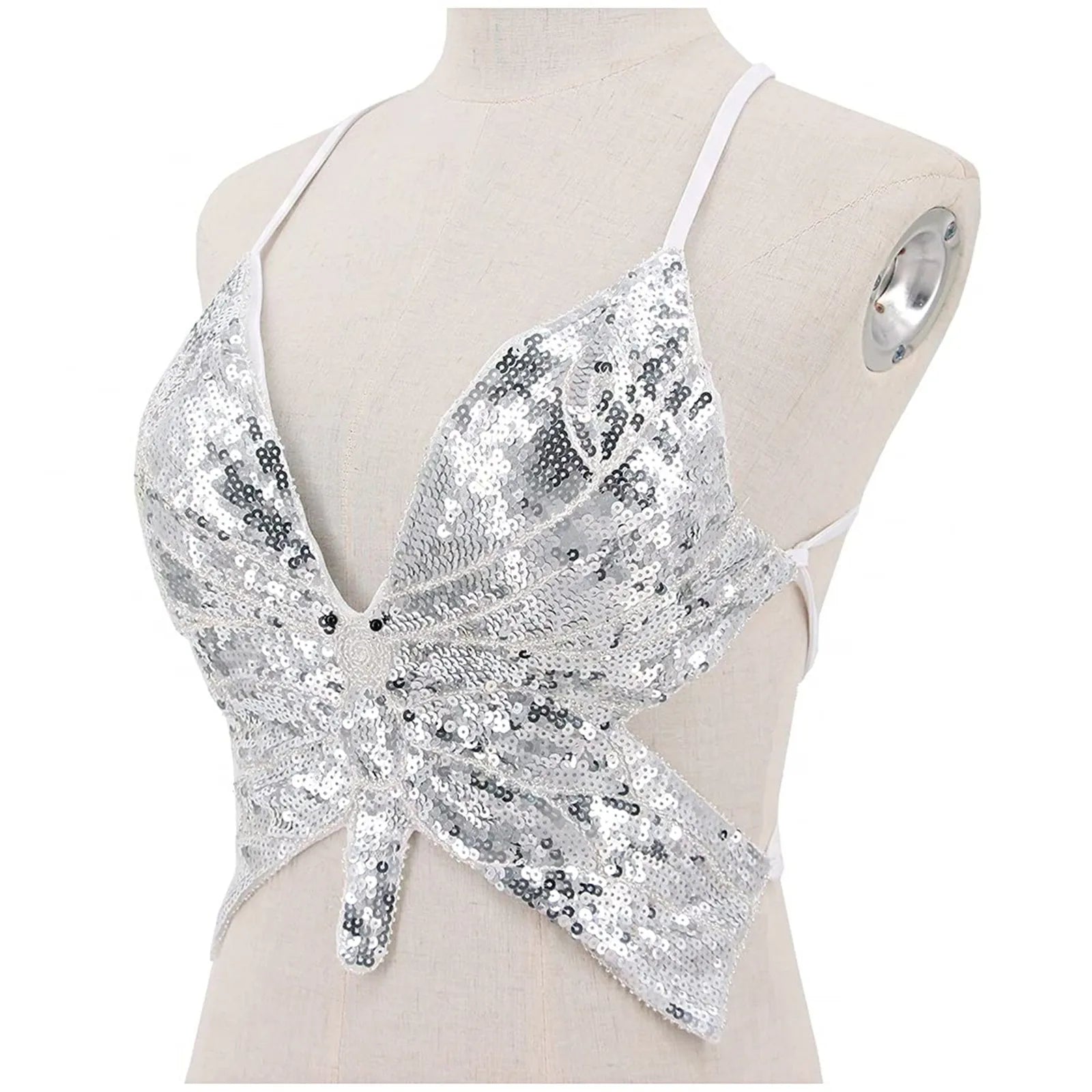 Butterfly Sequin Festival & Carnival Crop Top - Festigal