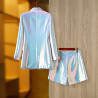 Glitter Sequinned Blazer Shorts Suit - Festigal
