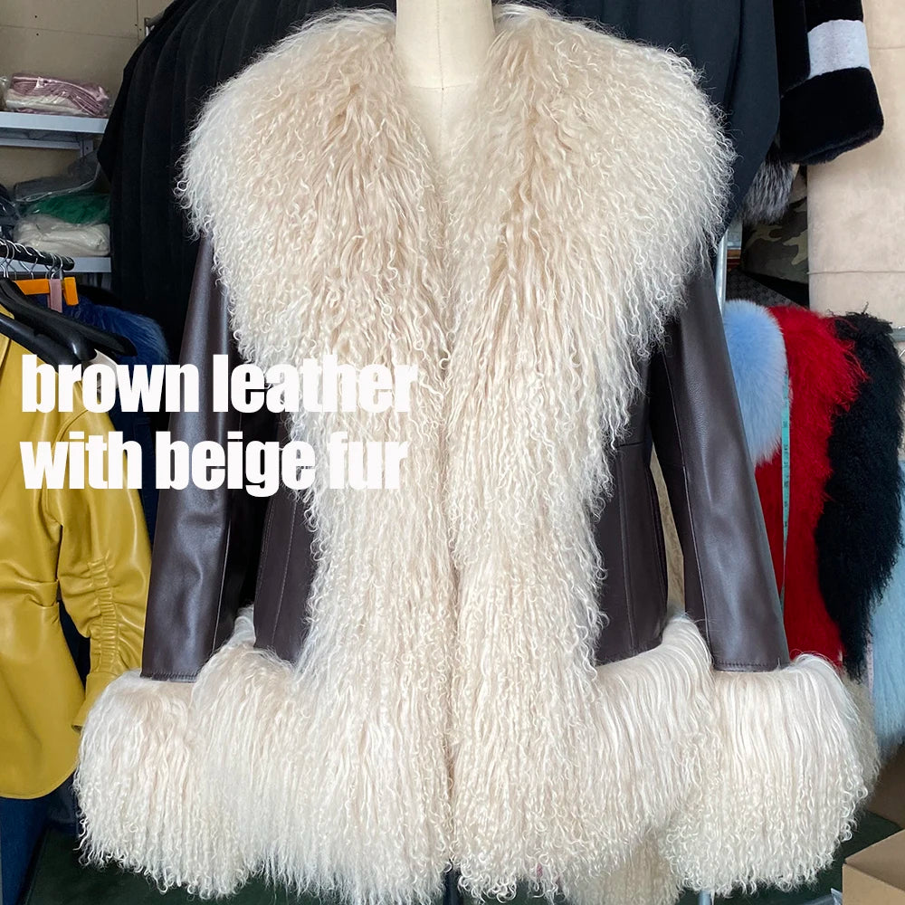Suede Mongolian Fur Jacket