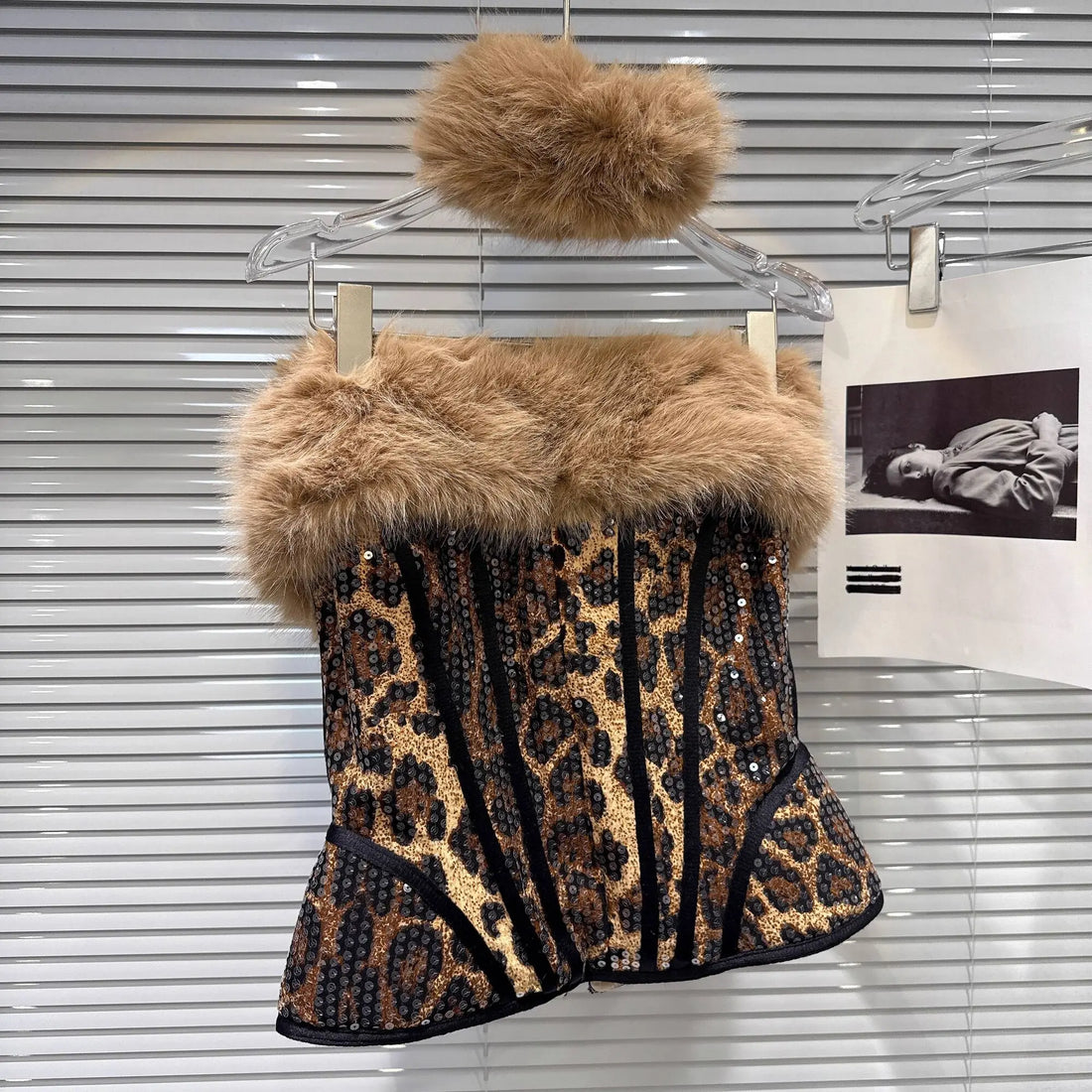 Leopard Print & Faux Fur Three Piece Set - Festigal