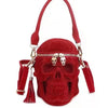 3D Velvet Skull Crossbody Bag