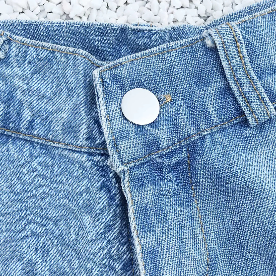 Lace Up Denim Shorts - Festigal