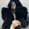 Faux Fur Hooded Coat - Festigal