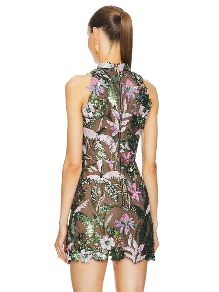 Tropicana Embroidered Sequin Dress